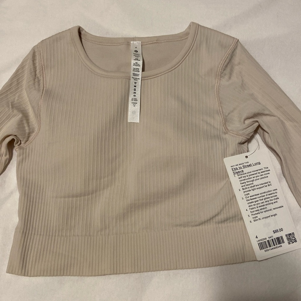 Lululemon Ebb to Street Long Sleeve Natural Ivory